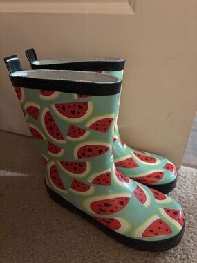 Chatties Rain Boots Girls Watermelon  - size 13/1 Like New